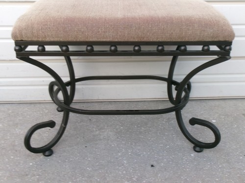 Metal scroll stool - metal,
