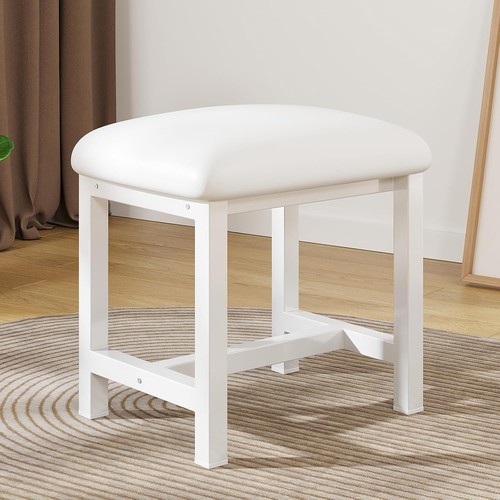 White vanity stool chair - vanity,