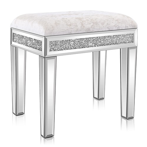 Mirrored vanity stool - stool, w/