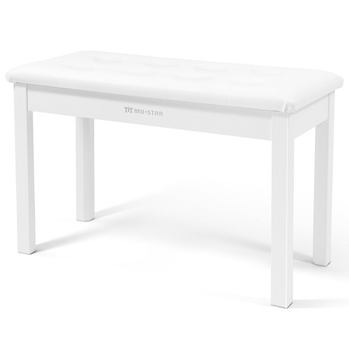White wooden piano bench with - white,